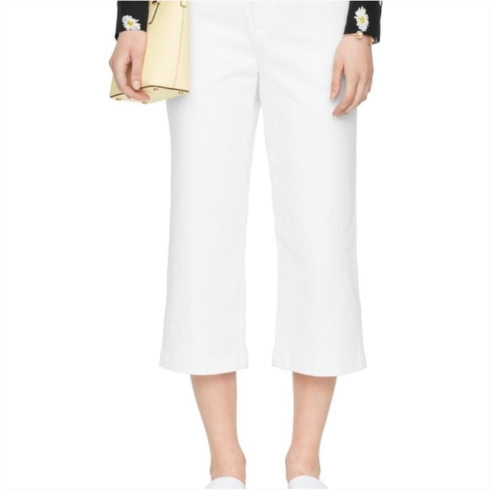 Kate Spade white capri crisp denim culotte - Picture 6 of 6